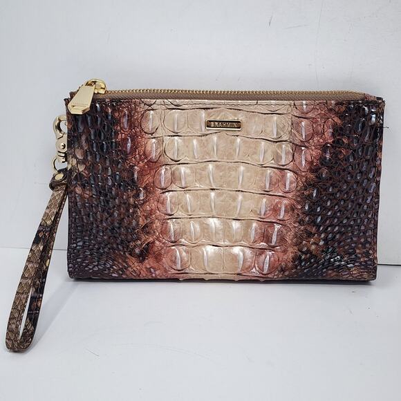 Brahmin Croc Embossed Clutch Wristlet - Picture 1 of 11